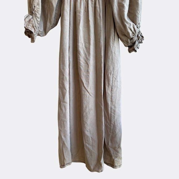 O.P.T Athena Puff Sleeve Smocked Bodice Midi Dress – Size S – Clay Brown - Picture 6 of 9